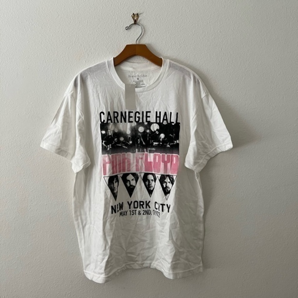 NWT LOVE TRIBE PINK FLOYD WHITE T-SHIRT SIZE MEDIUM